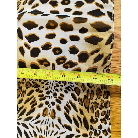 Leopard Print Women's Fashion Scarf, Lightweight Animal Print Scarf - Picture 4 of 5